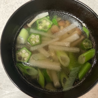 中華スープ☆大根、おくら、しめじ